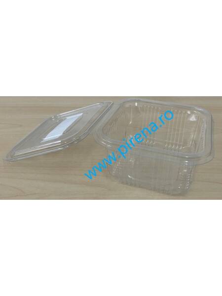 CASEROLA PLASTIC PATRATA 500ML 100BUC/SET