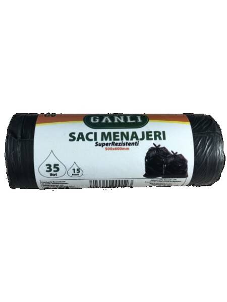 SACI MENAJERI GROSI  35L 15BUC/ROLA, NEGRI